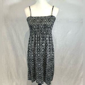 Black and white smocked sundress